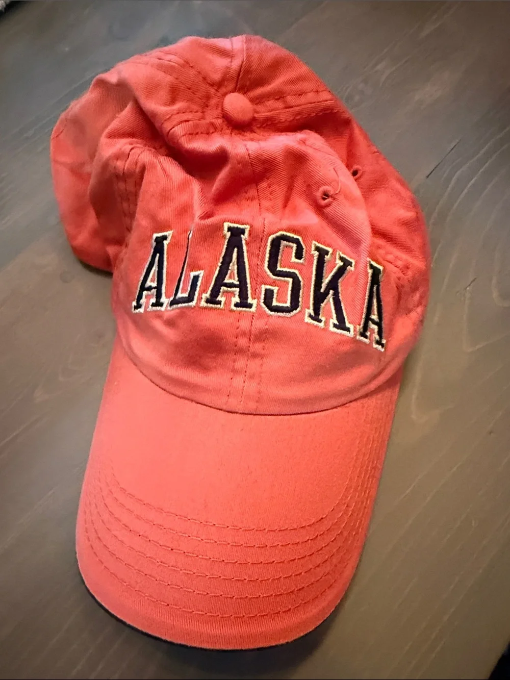 Alaska Embroidered Baseball Cap - Coral Pink